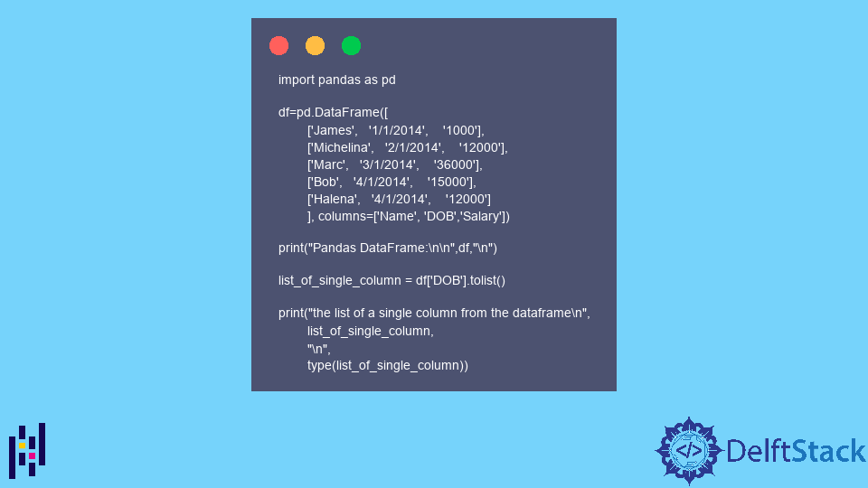 Pandas Dataframe One Column To List